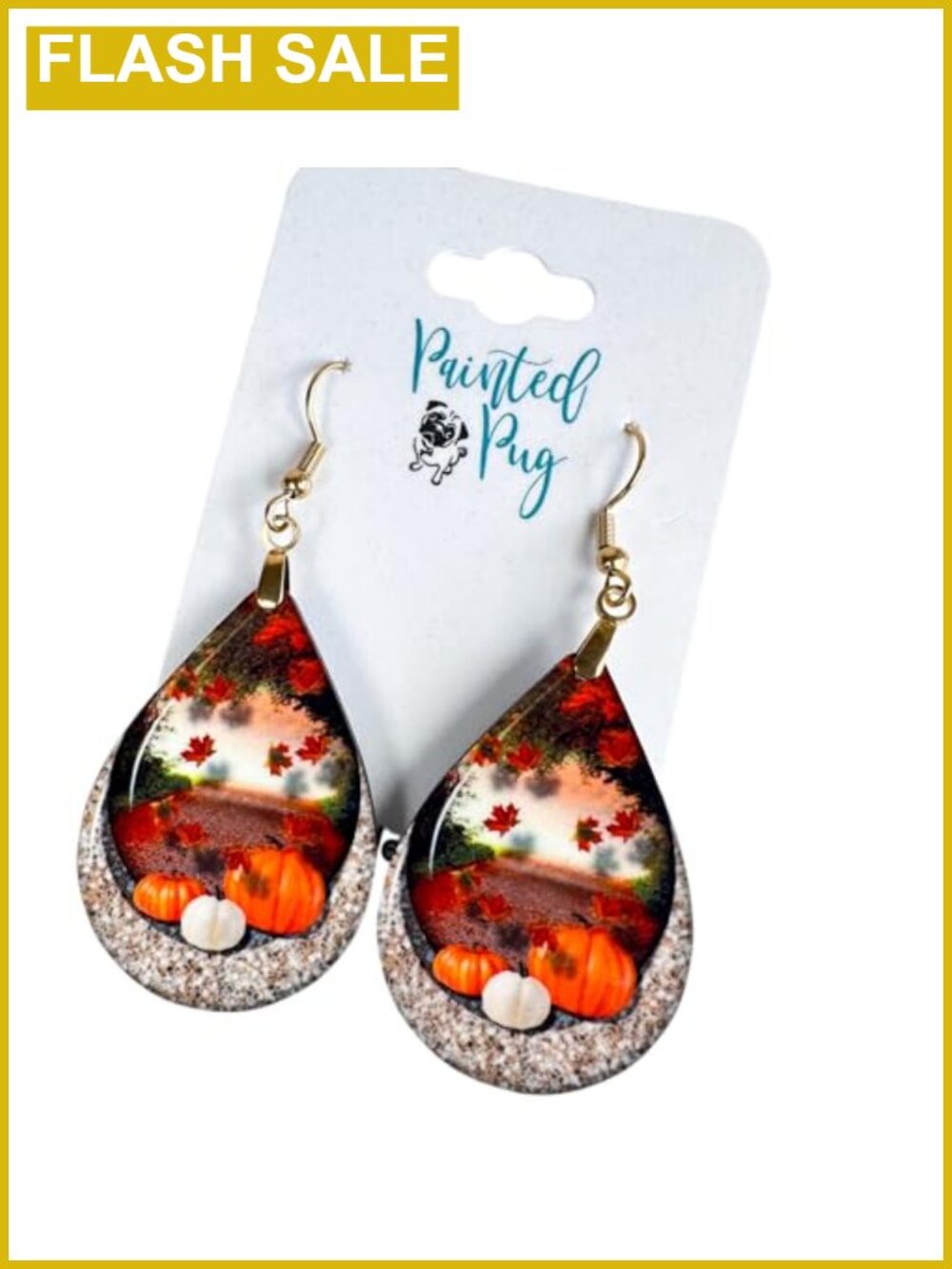 Handmade MDF Wood Teardrop Dangle Earrings Lightweight Stainless Steel